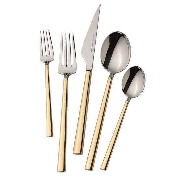 سرویس قاشق و چنگال 84 پارچه کاراجا مدل halley gold سرویس قاشق و چنگال 84 پارچه کاراجا مدل halley gold
