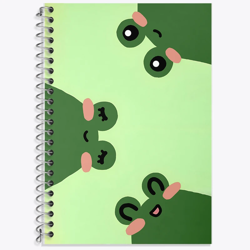 دفتر زبان 50 برگ خندالو مدل دو خط طرح قورباغه های بامزه کد N5262