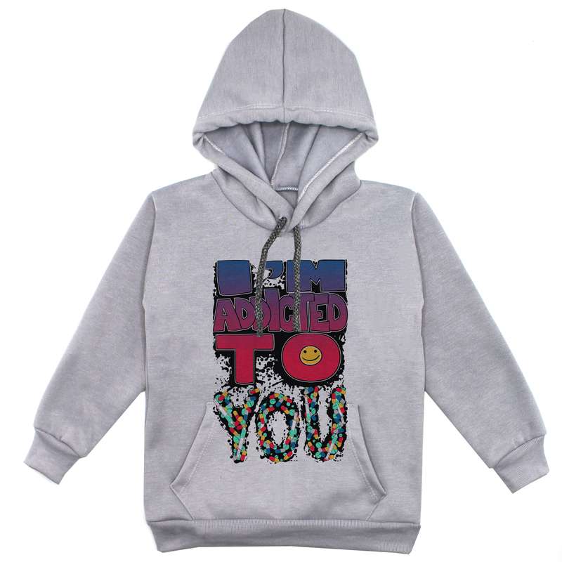 هودی پسرانه مدل F31 TO YOU رنگ طوسی