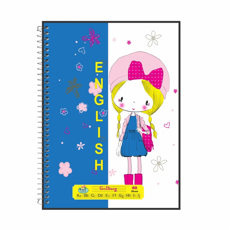 دفتر زبان 60 برگ گلبرگ طرح دخترانه کد  602515