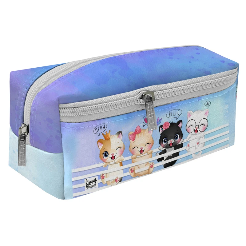 جامدادی مستر راد مدل سه زیپ طرح گربه های فانتزی کد 2804 fiory