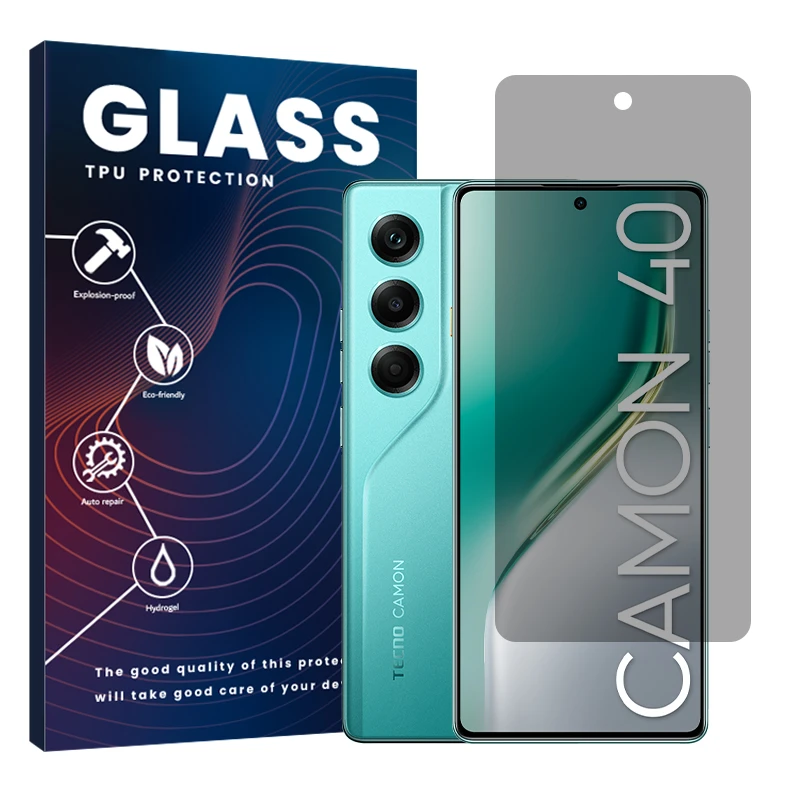 محافظ صفحه نمایش حریم شخصی گلس مدل هیدروژلی مناسب برای گوشی موبایل تکنو Camon 40