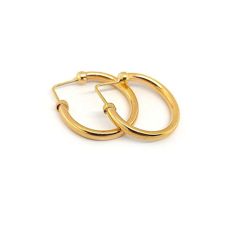 گوشواره حلقه ای طلا 18 عیار زنانه طلا و جواهرسازی افرا مدل ۱۸۳ - 3