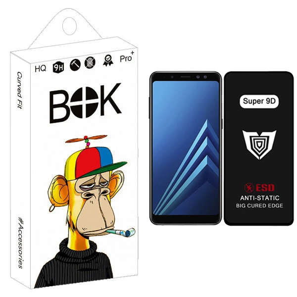محافظ صفحه نمایش بوک مدل Super 9D Guard مناسب برای گوشی موبایل سامسونگ Galaxy a8 / A8 2018