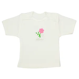 تی شرت آستین کوتاه نوزادی مدل تک‌گل