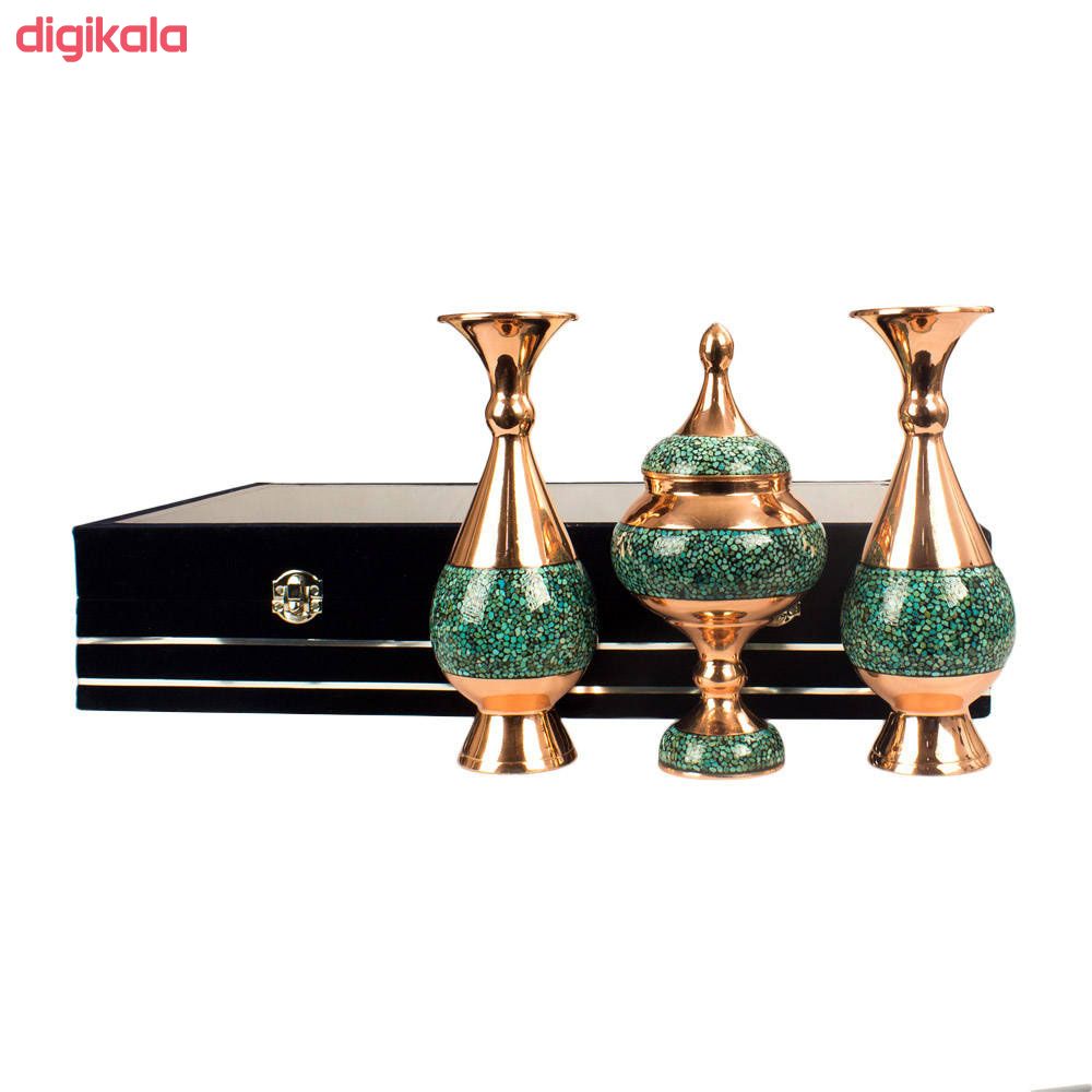 ست سه تکه گلدان و شکلات خوری فیروزه کوبی مدل 020 main 1 6