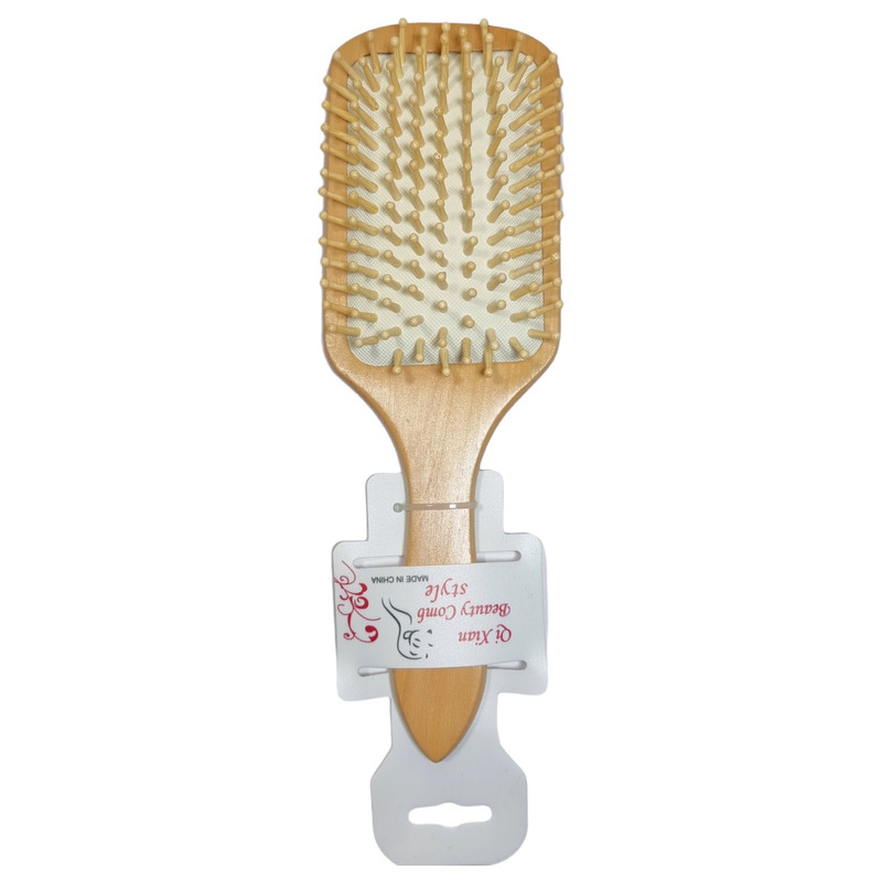 برس مو مدل چوبی دندانه گرد کد 02