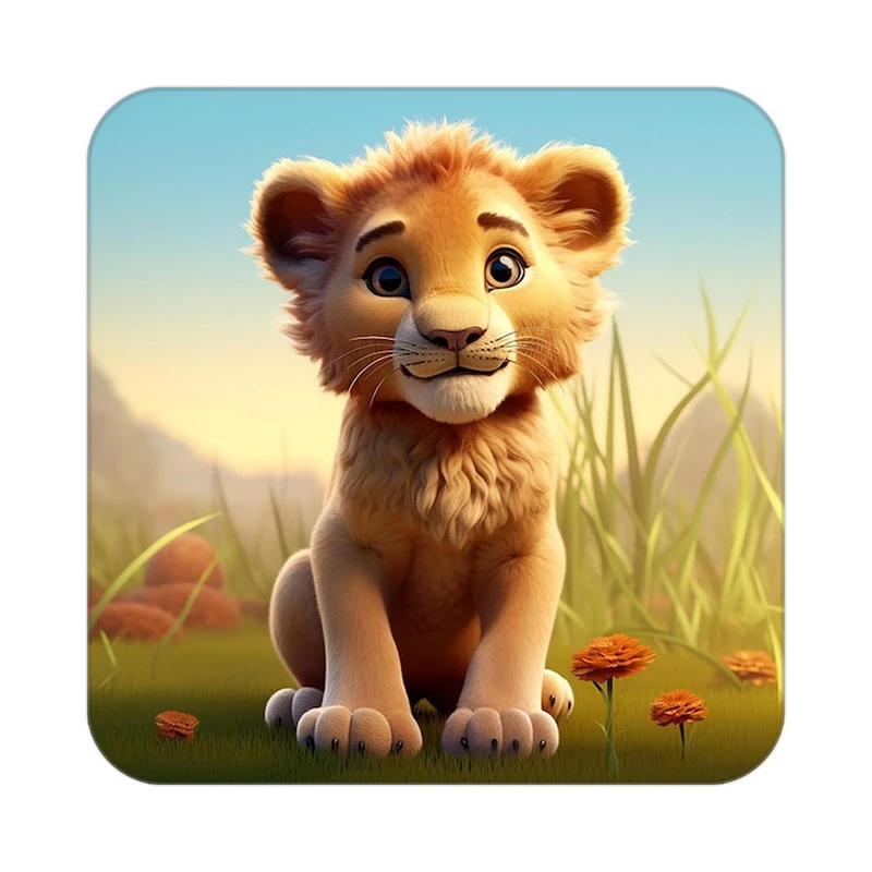 زیر لیوانی کاکتی طرح شیر مدل mp22785