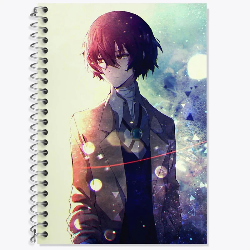 دفتر زبان 50 برگ خندالو مدل دو خط طرح دازای سان انیمه سگ های ولگرد بانگو کد 11800