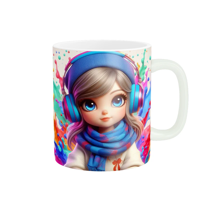 ماگ پاد آفرین طرح دخترانه مدل هدفون و اهنگ کد 1804