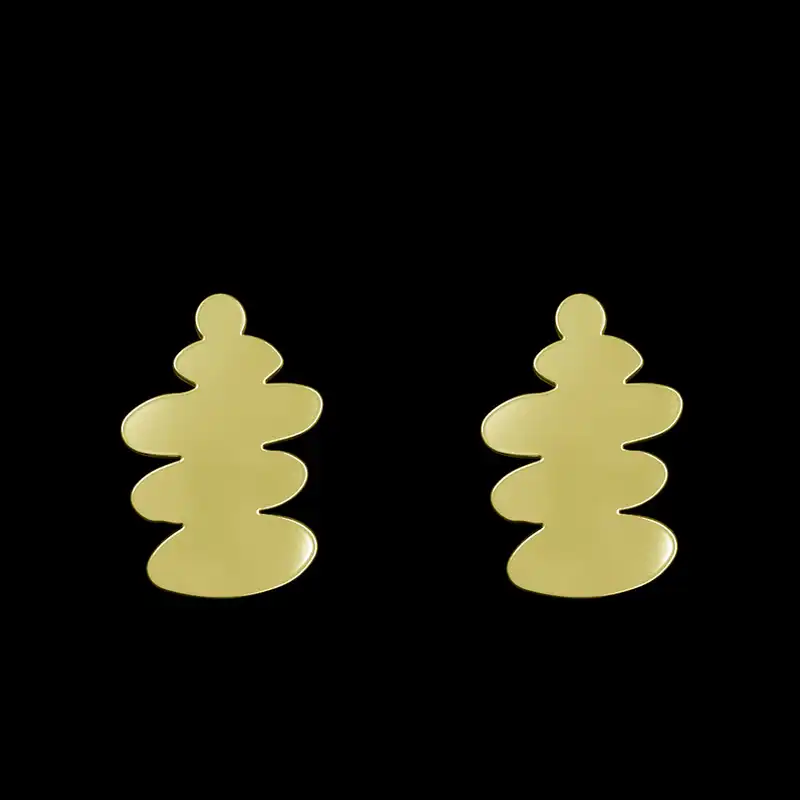 گوشواره طلا 18 عیار زنانه مدوپد مدل هندسی کد GA1-15111