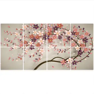 تایل سقفی طرح درخت شکوفه کد  1769-8 سایز 60x60 سانتی متر مجموعه 8 عددی