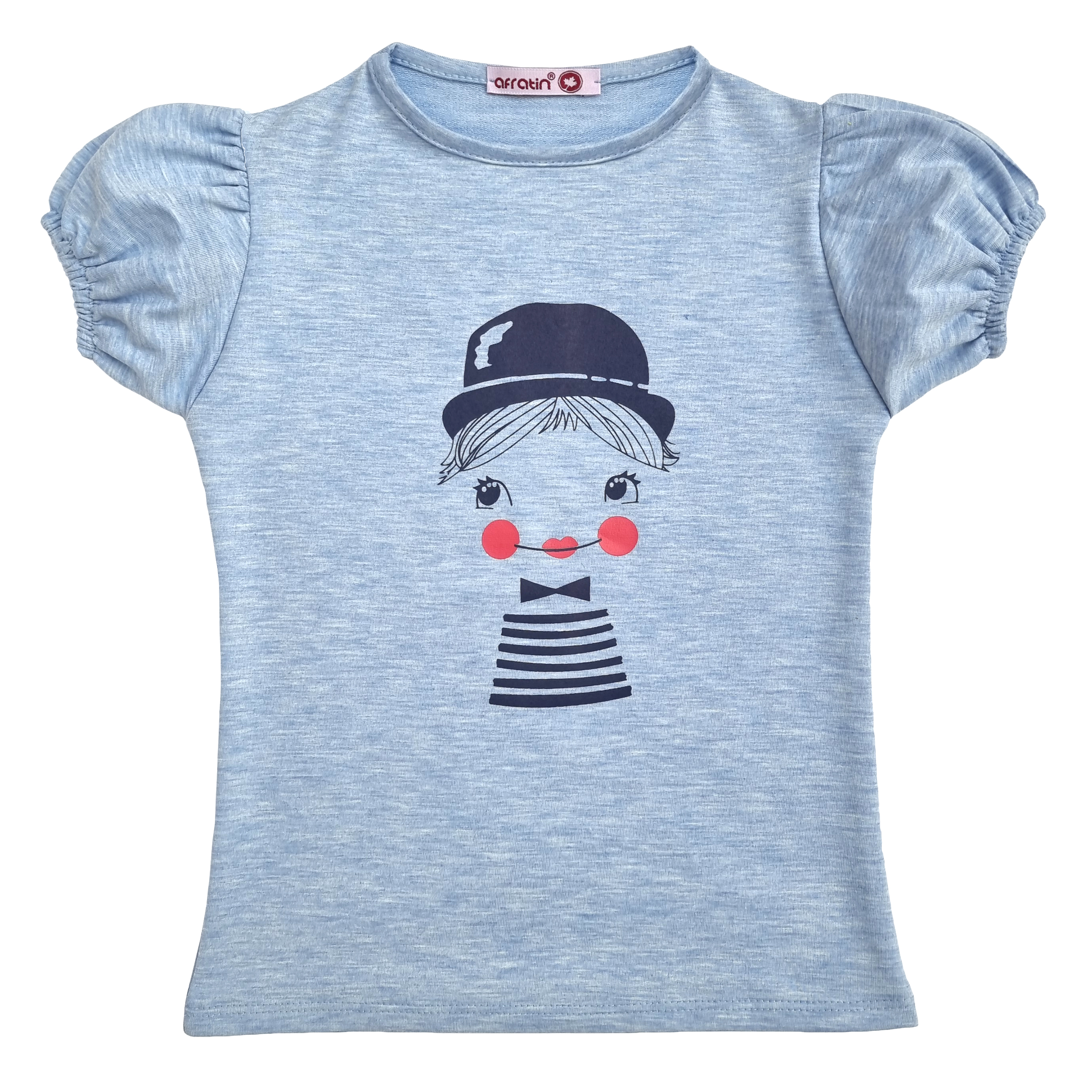 تی شرت دخترانه افراتین مدل دلقک رنگ آبی