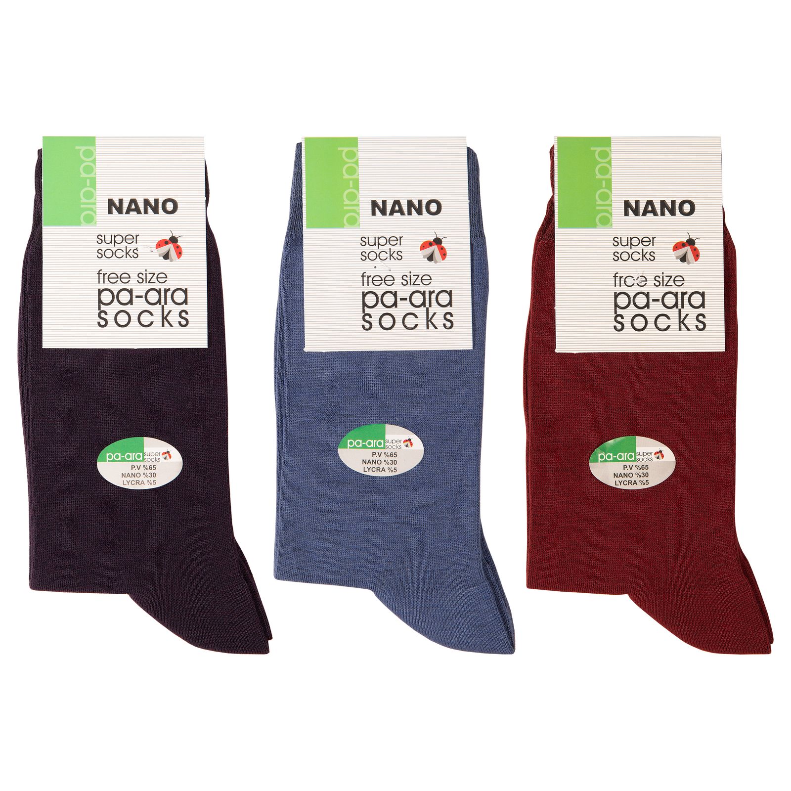 جوراب مردانه پاآرا مدل نانو 30 کد 1023 مجموعه 3 عددی -  - 1