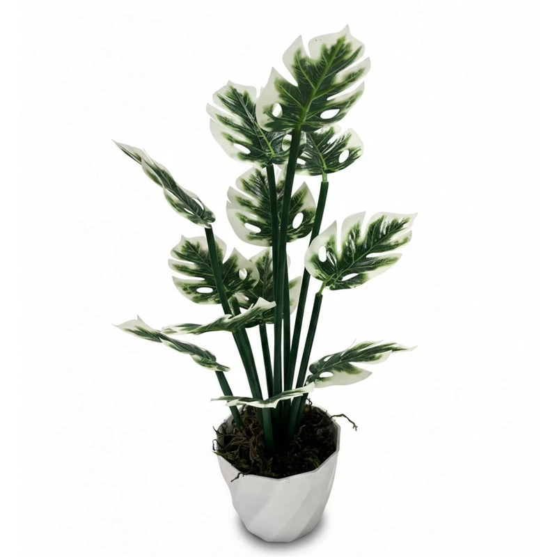 گلدان به همراه گل مصنوعی مدل انجیری ابلق کد 66