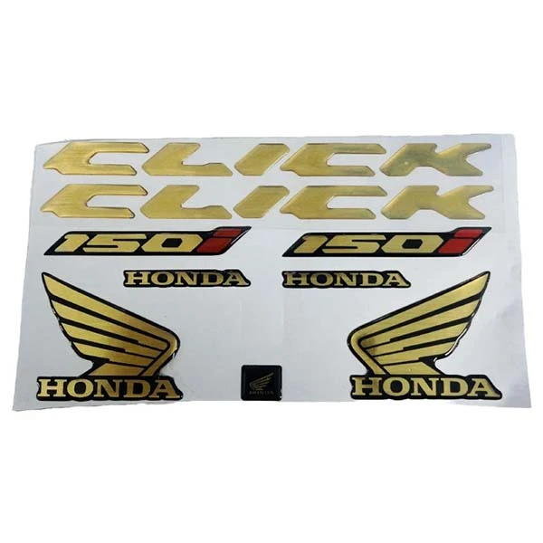 برچسب و نوشته بدنه موتور سیکلت وارون مدل A-158-GLD مناسب برای هوندا کلیک بسته 11 عددی