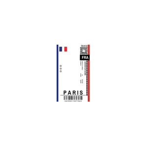 استیکر لپ تاپ لولو طرح بلیط هواپیما به پاریس BOARDING PASS TO PARIS کد 781