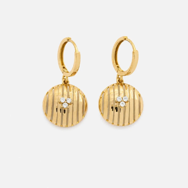 گوشواره حلقه‌ای طلا 18 عیار زنانه مایا ماهک مدل هرموس ME1294