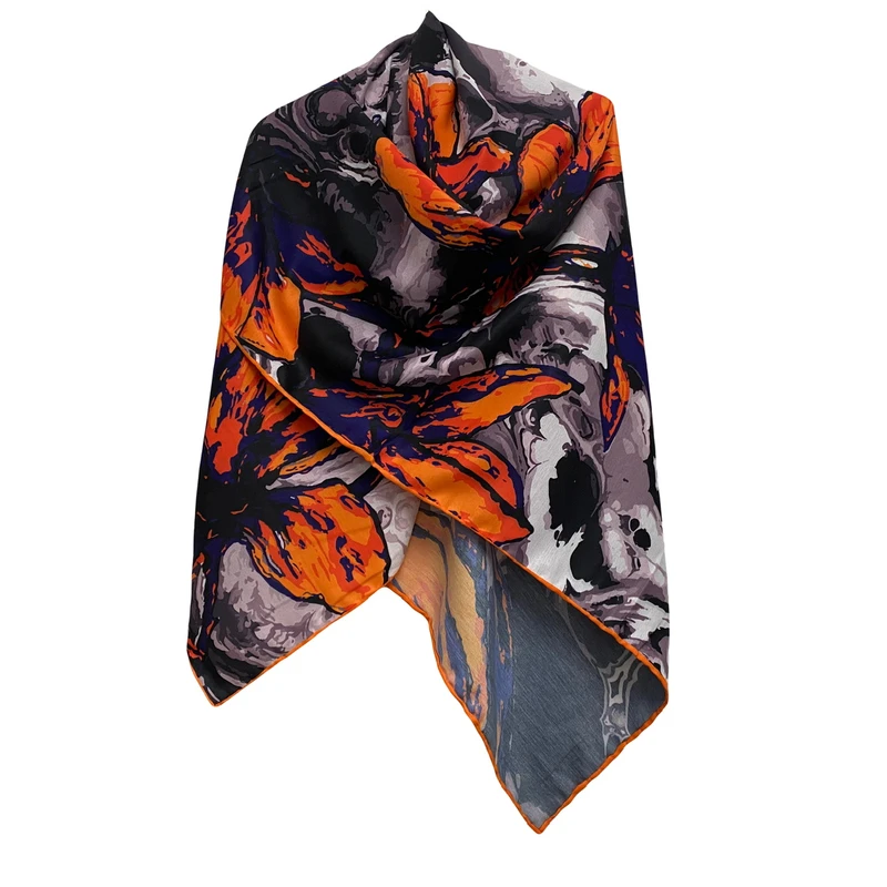 روسری زنانه مدل نخی کجراه پاییزه دست دوز کد 1171