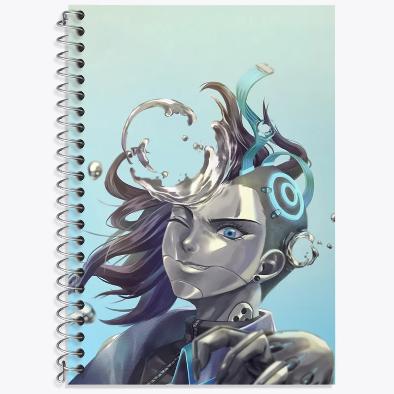 دفتر زبان 50 برگ خندالو مدل دو خط طرح بازی اورواچ (Overwatch) کد 31631