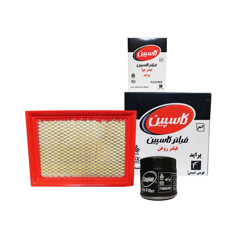 عکس شماره 3 : فیلتر هوای خودروی کاسپین مدل fc2199x به همراه فیلتر روغن 6880 مناسب برای پراید نسیم
