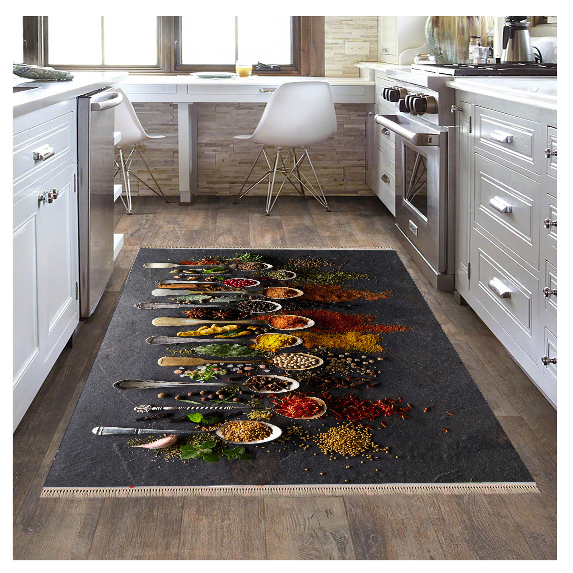 فرش پارچه ای مدل ترمزدار طرح آشپزخانه