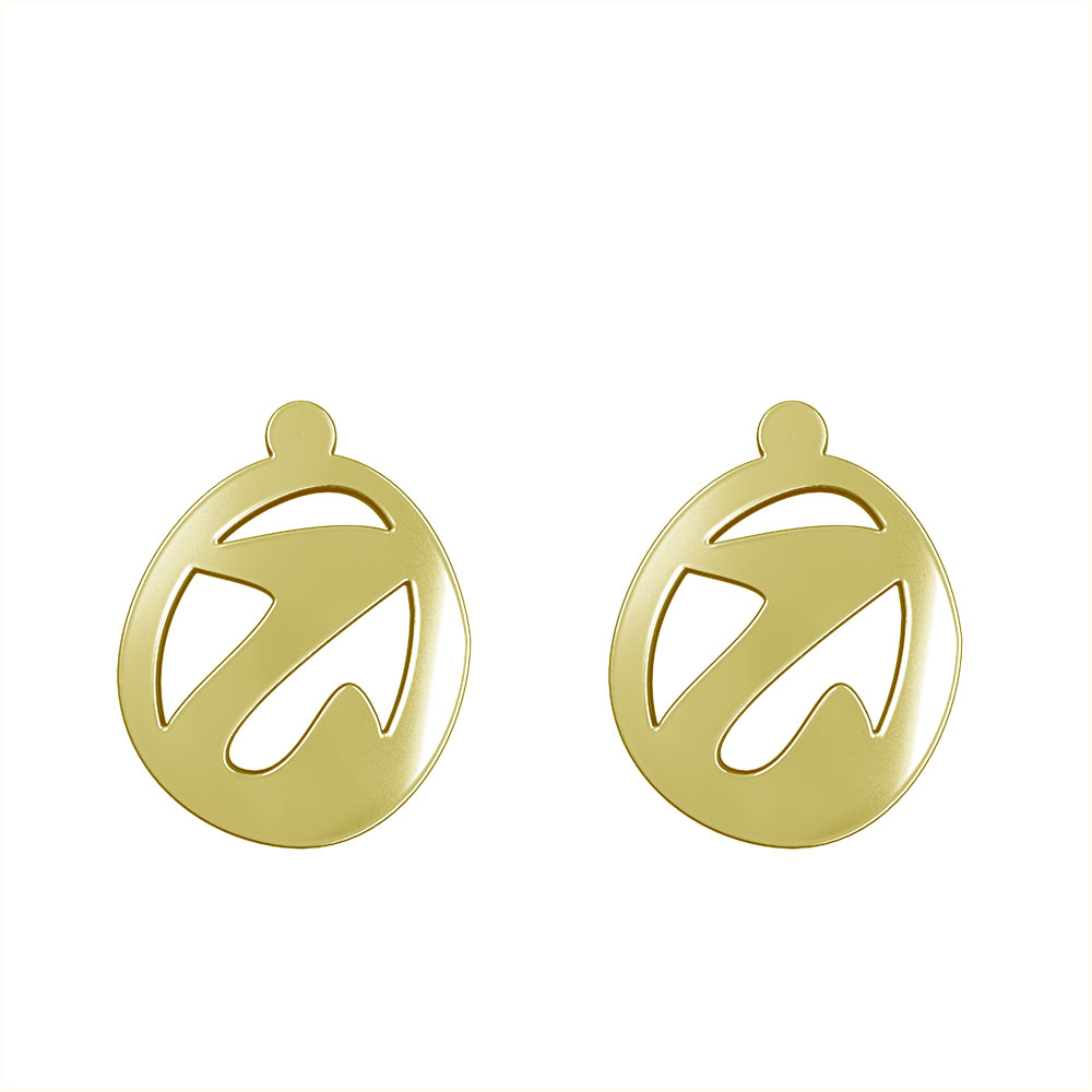 گوشواره طلا 18 عیار زنانه مدوپد مدل هندسی کد GA1-16150