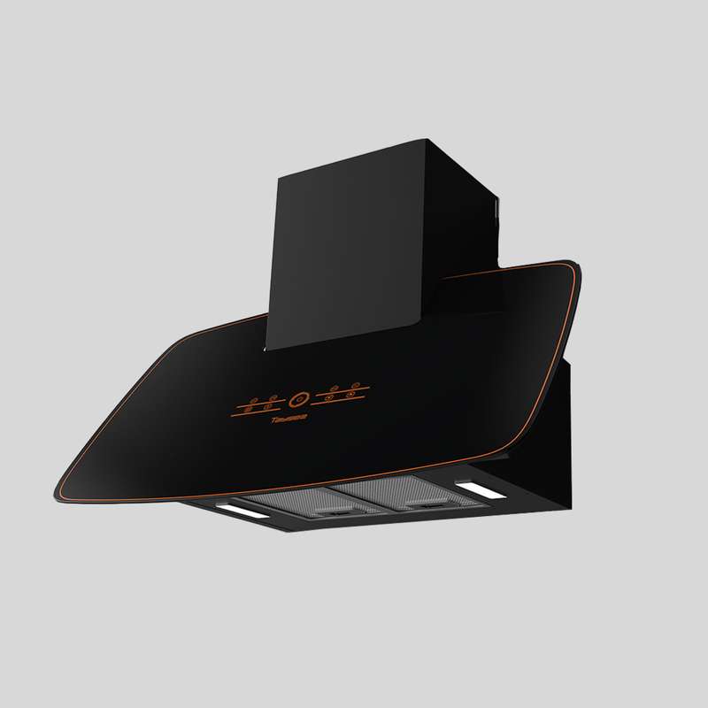 هود تایسز مدل مورب شیشه‌ ای کد  TBV-2908 سایز 90