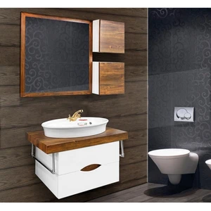 ست کابینت روشویی کاسپین مدل سیلور به همراه آینه و باکس