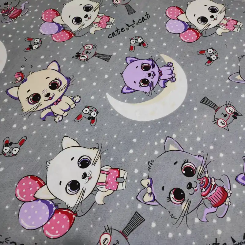 پارچه ملحفه مدل کودک طرح پیشی کد D