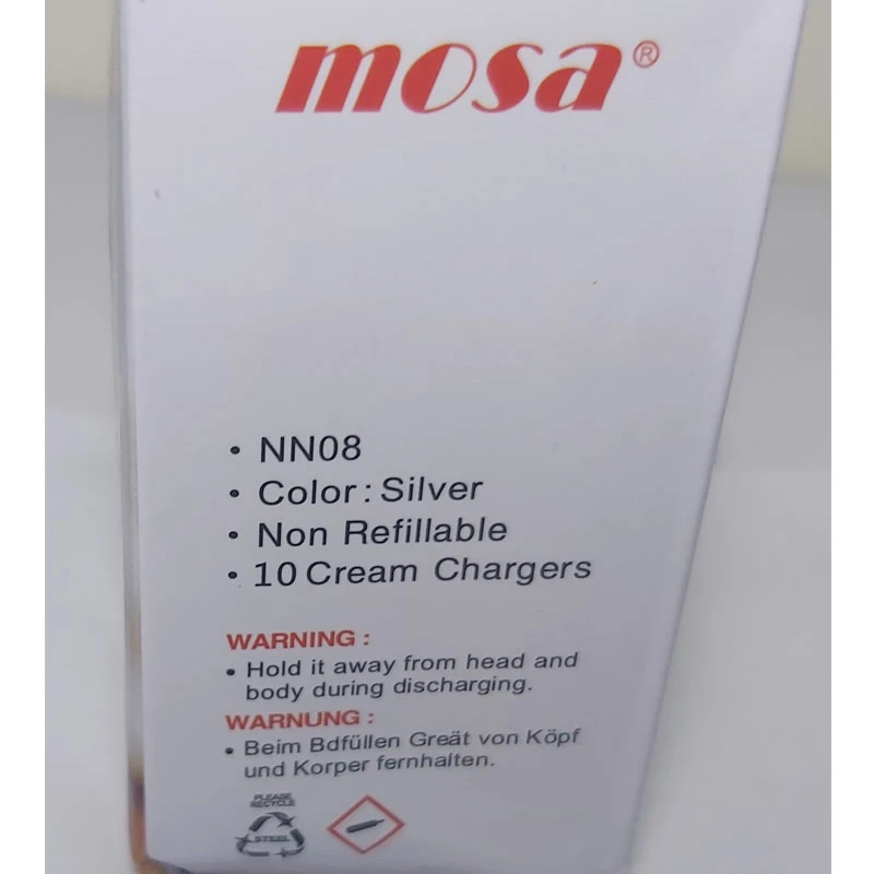 عکس شماره 5 : کپسول خامه زن دستی موسا مدل nn08 مجموعه 10 عددی