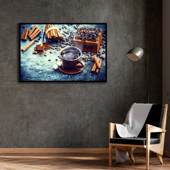 تابلو نوری بکلیت طرح کافی مدل B-D2319 فریم مشکی