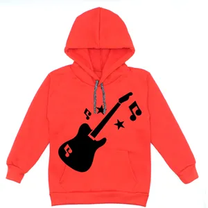 هودی دخترانه مدل گیتار A100 رنگ قرمز