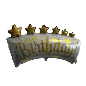بادکنک فویلی پارتی لند تهران مدل شیش ستاره happy birthday کد 1254