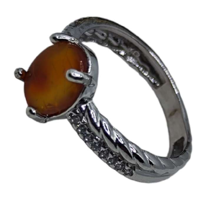 انگشتر نقره زنانه نقره جات بافندگان مدل عقیق یمانی کد 87