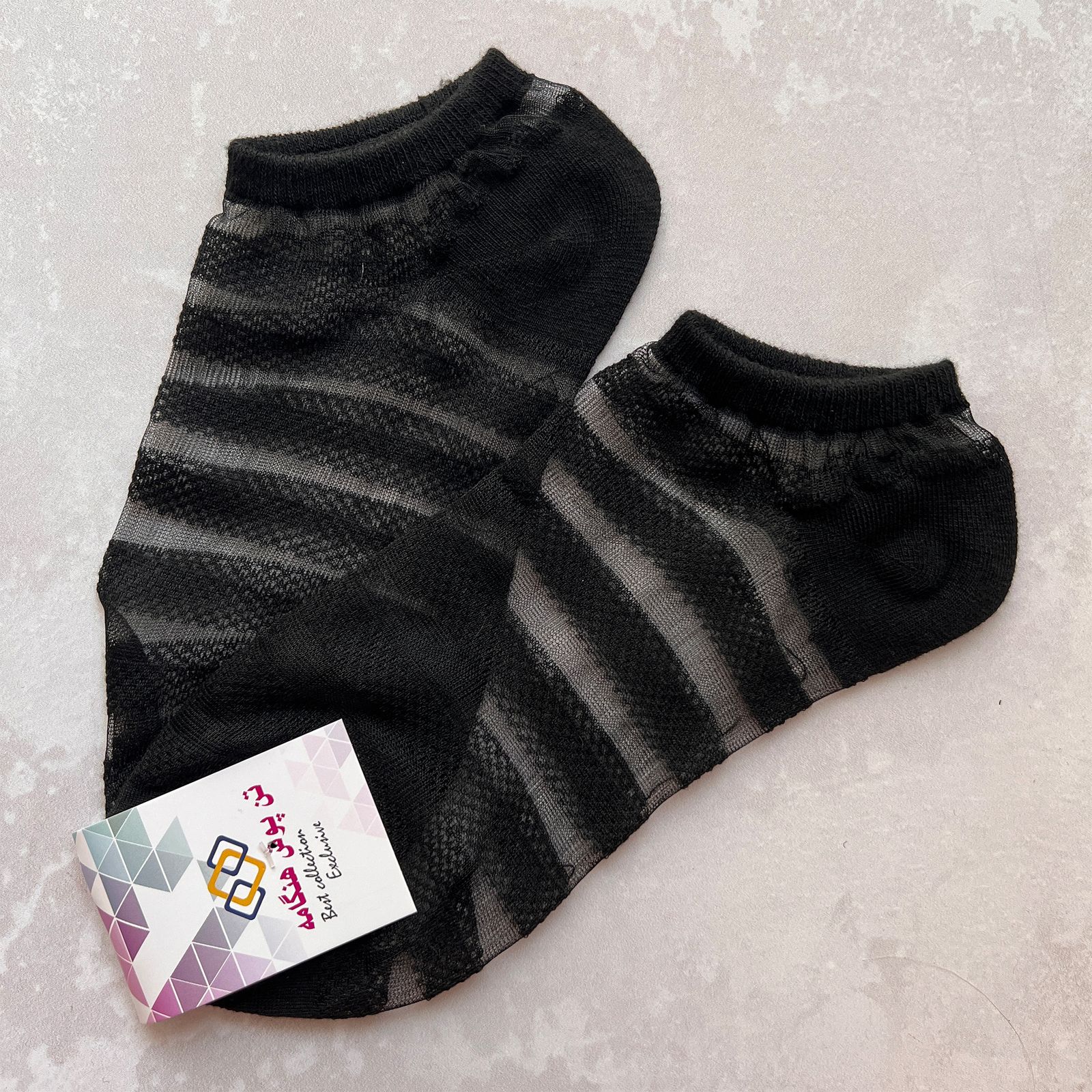 جوراب زنانه تن پوش هنگامه مدل شیشه ای راه راه -  - 2