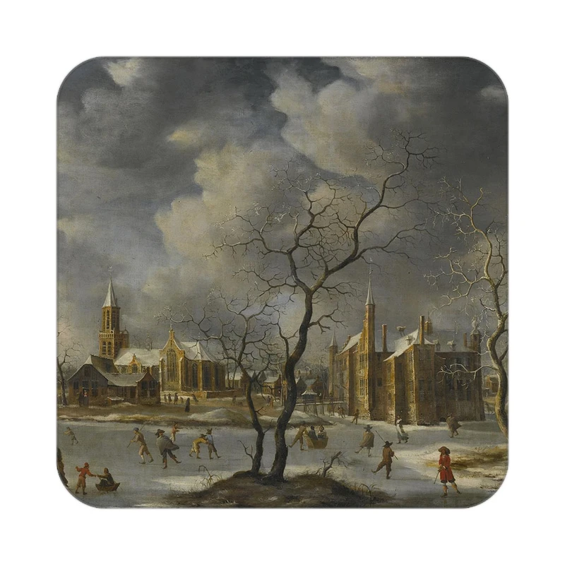 زیر لیوانی کاکتی طرح نقاشی رنگ روغن مدل mg10003