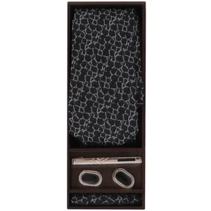 ست کراوات و گیره کراوات و دستمال جیب و دکمه سردست مردانه مدل PJ-107365