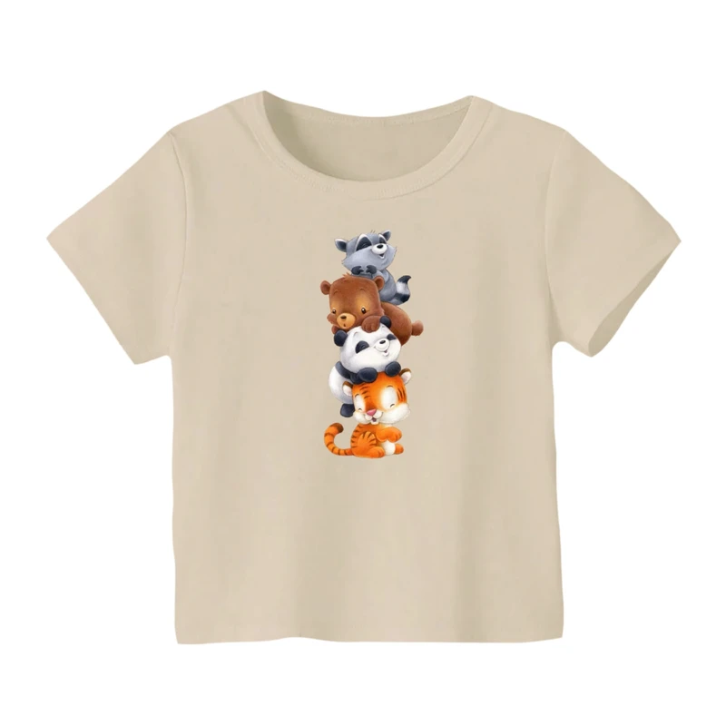 تی شرت آستین کوتاه بچگانه مدل حیوانات بامزه کد ۱