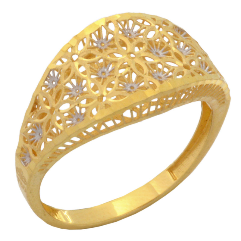 انگشتر طلا 18 عیار زنانه طلای مستجابی مدل گل آوا کد 8693 سایز 54