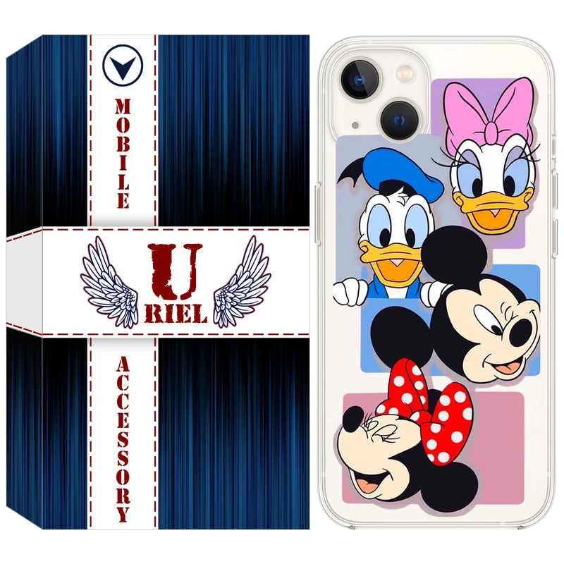 کاور یوریل قاب مدل Clear کد 5 طرح عروسکی مناسب برای گوشی موبایل اپل iPhone 13