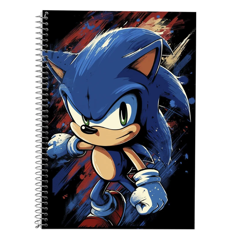 دفتر زبان 50 برگ مدوپد مدل سه خط طرح سونیک sonic کد DF13446