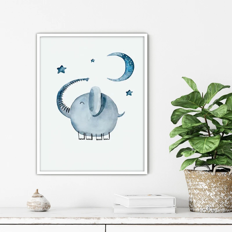 تابلو آتریسا طرح فیل مدرن مدل ATFKW91 فریم سفید