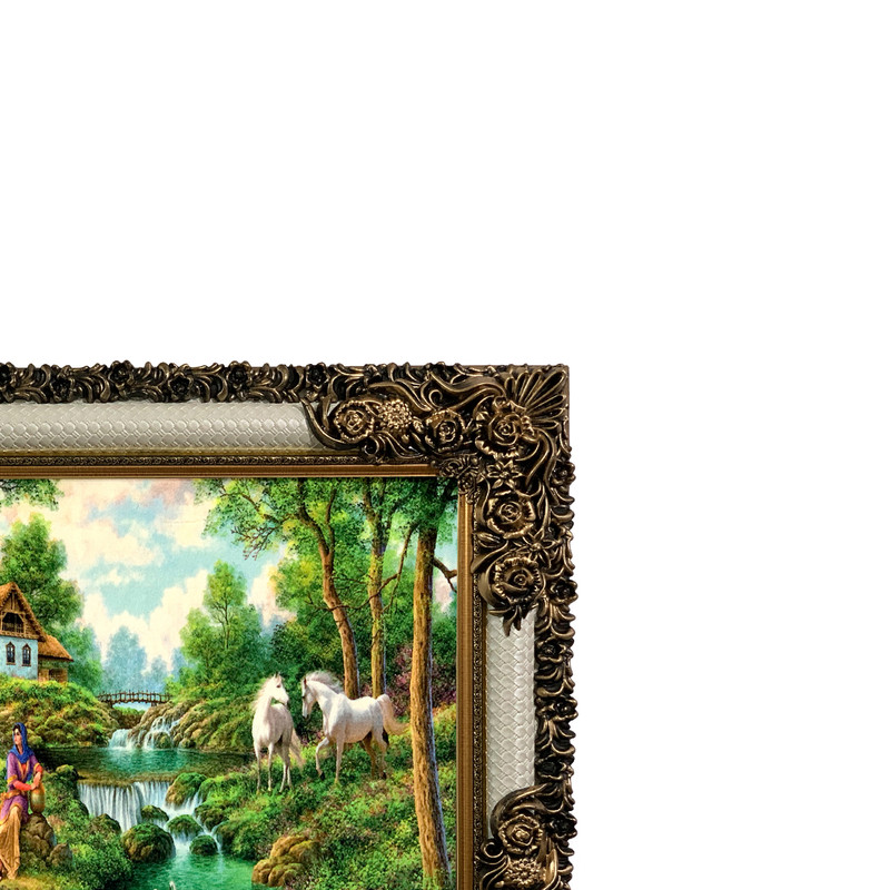 تابلو فرش ماشینی طرح روستا کد ۷۴۰۰