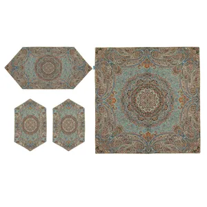 ست 4 تکه رومیزی ترمه دستجردی مدل کبریا کد FZ4.4