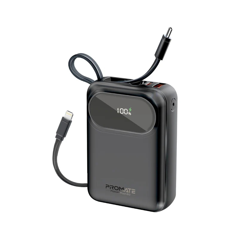 پاوربانک پرومیت مدل POWERPOD-20.BLK ظرفیت 20000 میلی‌آمپرساعت