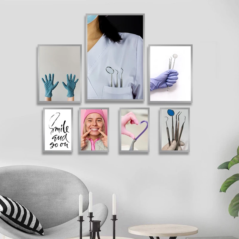 تابلو بکلیت طرح لبخند و دندانپزشکی مدل SI-1781 مجموعه 7 عددی