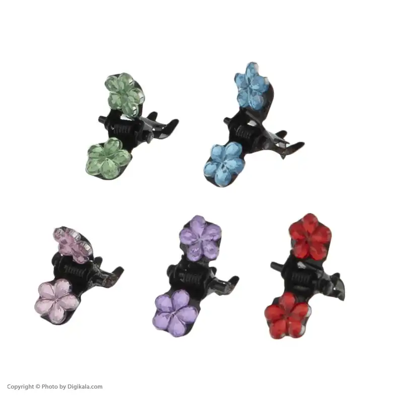 گیره مو زنانه مدل شکوفه مجموعه 10 عددی