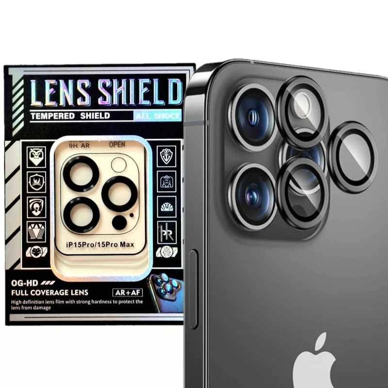 محافظ لنز دوربین لنز شیلد مدل لاکچری مناسب برای گوشی موبایل اپل IPhone 15 Pro / 15 Pro Max