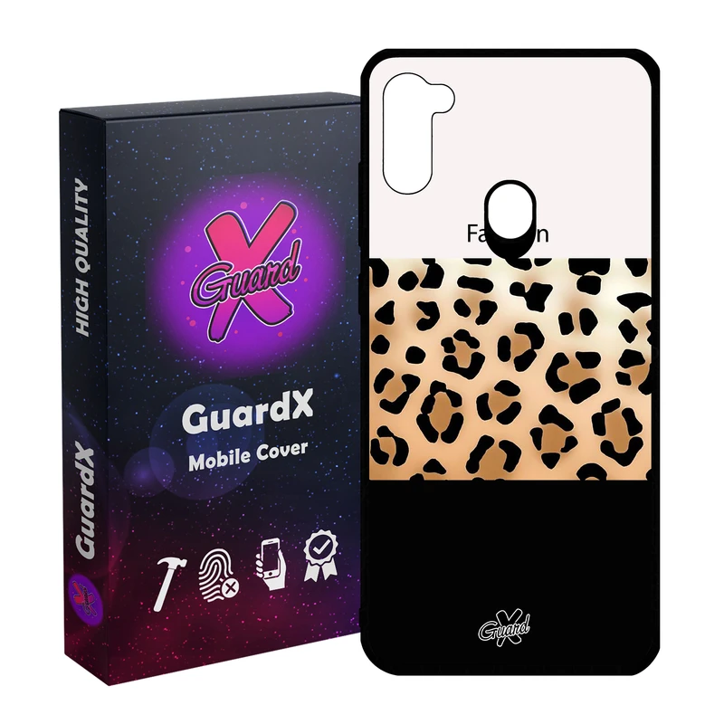 کاور گارد ایکس طرح پلنگی مدل Glass10395 مناسب برای گوشی موبایل سامسونگ Galaxy A11